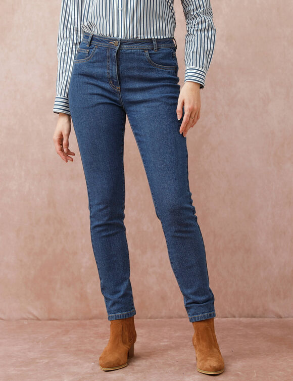 Jean slim taille haute, coupe raccourcie (stone) Jean slim taille haute, coupe raccourcie (stone)